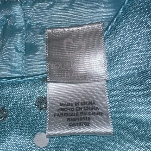 Elegant Blue Kids Dress with Floral Accent - Picture 4 of 4